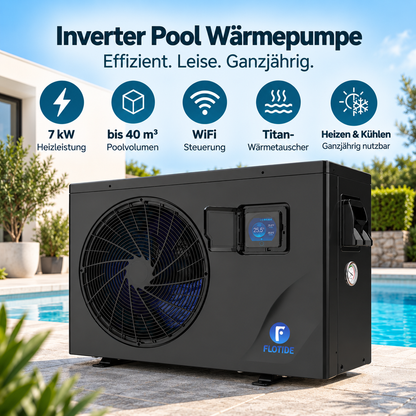 Inverter Pool Wärmepumpe 7 kW – WiFi | bis 40 m³
