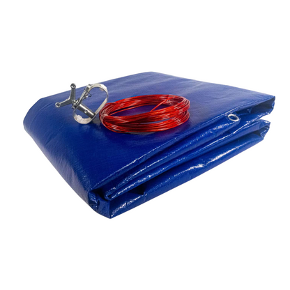 Pool Abdeckplane RUND | Blau/Schwarz